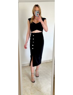 SANDALIA PEDRERÍA NEGRA CORINA  2