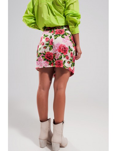 FALDA SATÉN CON ESTAMPADO 