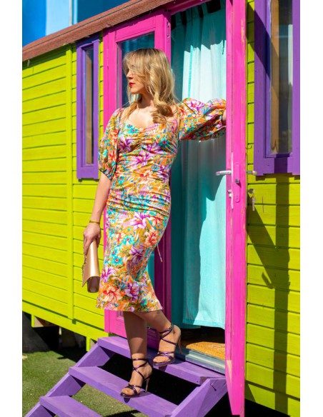 VESTIDO FLOR MANGA ARGGIDO