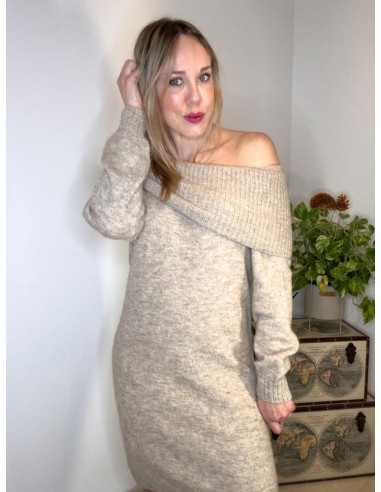 VESTIDO BARDOT CAMEL 