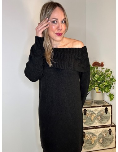 VESTIDO BARDOT NEGRO 