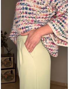 PANTALÓN VESTIR VERDE AGUA 