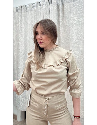 BLUSA ALGODÓN CAMEL 