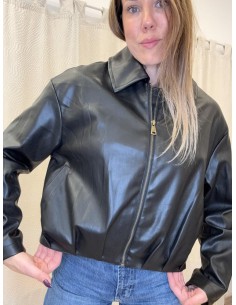 CAZADORA POLIPIEL NEGRA 