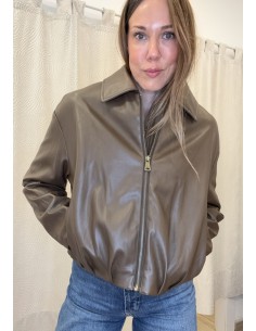 CAZADORA POLIPIEL MARRÓN/KAKI 2