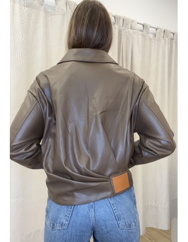 CAZADORA POLIPIEL MARRÓN/KAKI