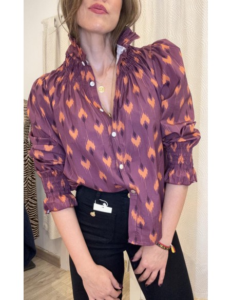 BLUSA BRASIL ESTAMPADO BURDEOS 