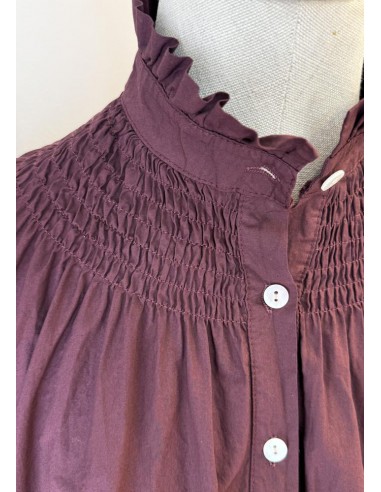 BLUSA CUELLO FRUUNCIDO BURDEOS 