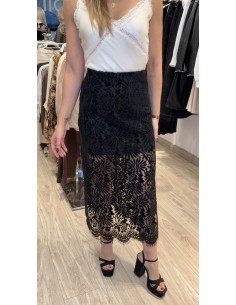 FALDA ENCAJE TERCIOPELO NEGRA 