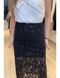FALDA ENCAJE TERCIOPELO NEGRA  2