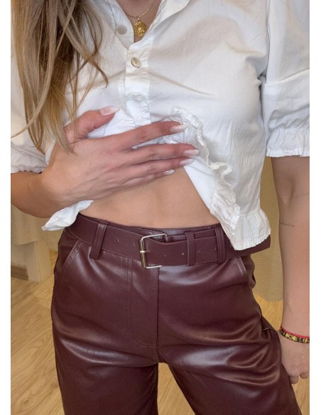 PANTALÓN POLIPIEL BURDEOS 