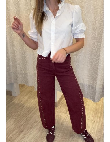 PANTALÓN TACHAS BURDEOS 