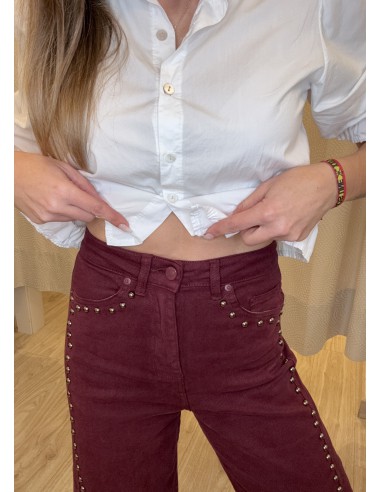 PANTALÓN TACHAS BURDEOS 