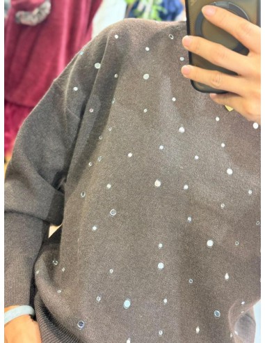 JERSEY STRASS MARRÓN 