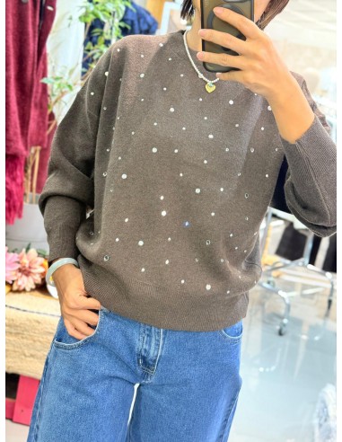 JERSEY STRASS MARRÓN 