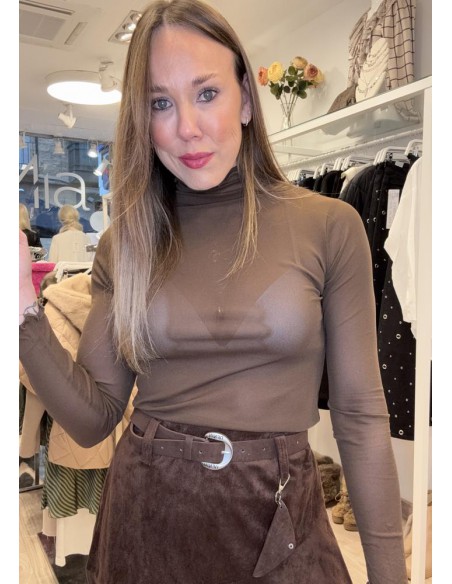 CAMISETA TULL MARRÓN 