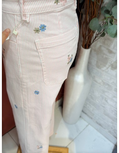 TEJANO RAYAS ROSAS Y FLORES BORDADAS 