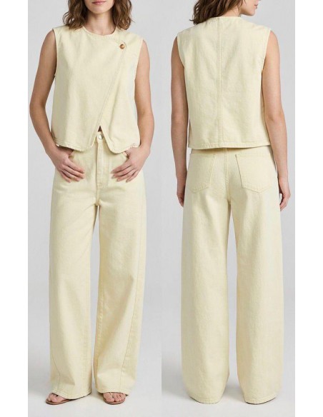 CONJUNTO TEJANO AMARILLO MANTEQUILLA 