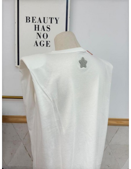 CAMISETA HOMBRERAS BLANCA 