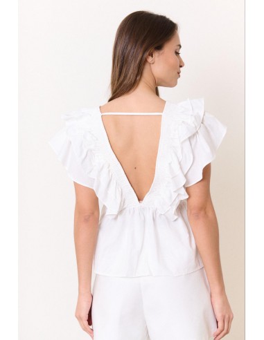 BLUSA PICO ABOTONADA BLANCA 