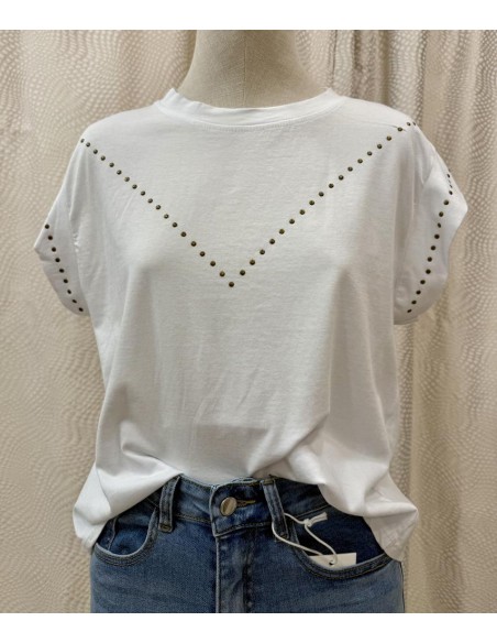 CAMISETA TACHAS BLANCA
