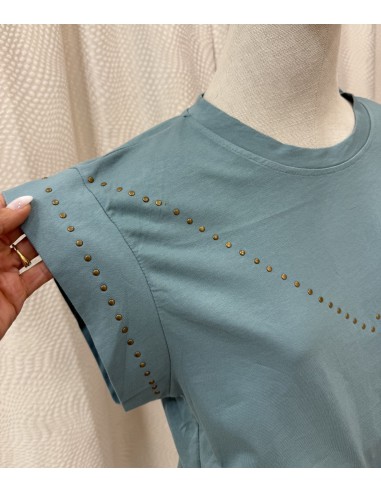 CAMISETA TACHAS TURQUESA 