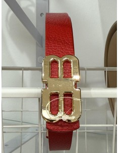 CINTURÓN BB ROJO PIEL 