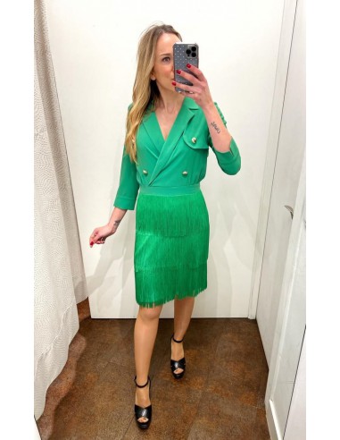 VESTIDO NURIBEL FLECO VERDE