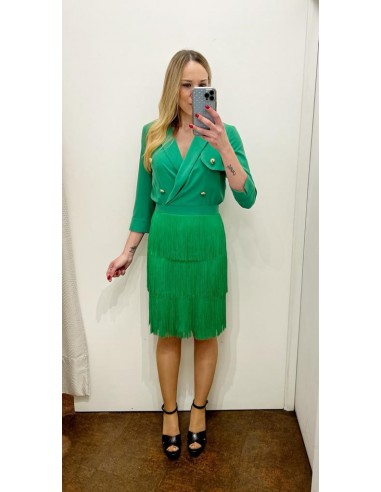 VESTIDO NURIBEL FLECO VERDE
