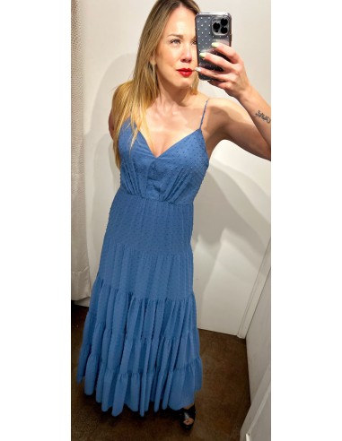 VESTIDO LARGO PLUMETI AZULÓN ARGGIDO 